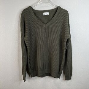 Poof Apparel Women's Long‎ Sleeve Sweater Military Green Size M